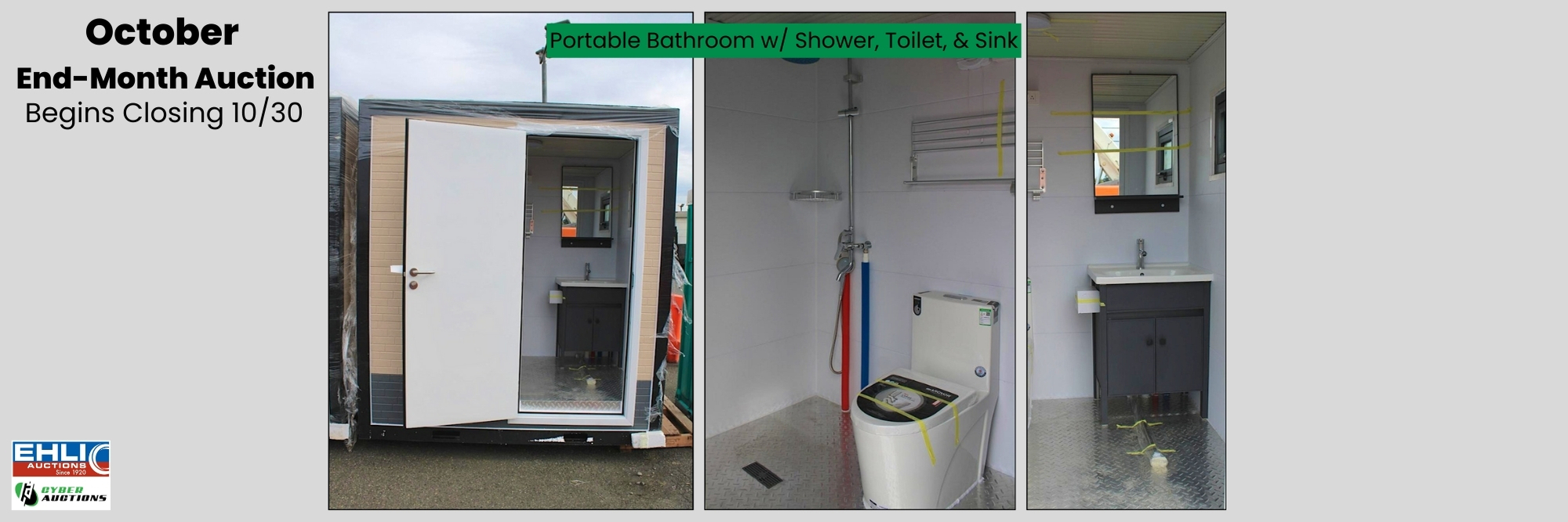 Portable Bathroom w Shower, Toilet, & Sink